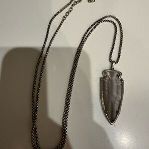 Kendra Scott Gunmetal arrowhead Chain Necklace